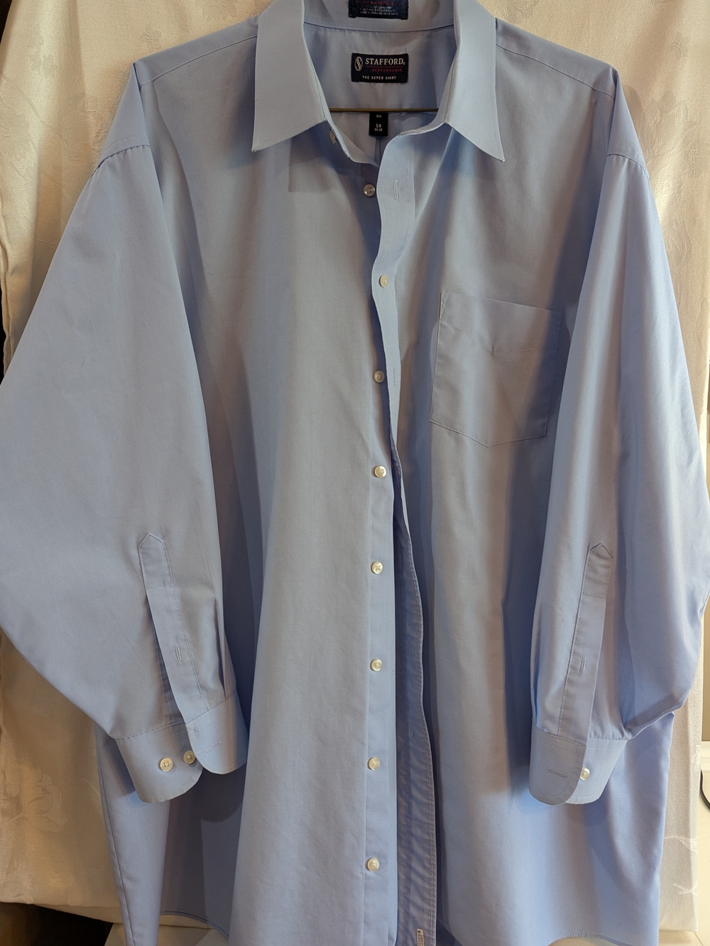 Stafford Performance Men's Blue Dress Shirt